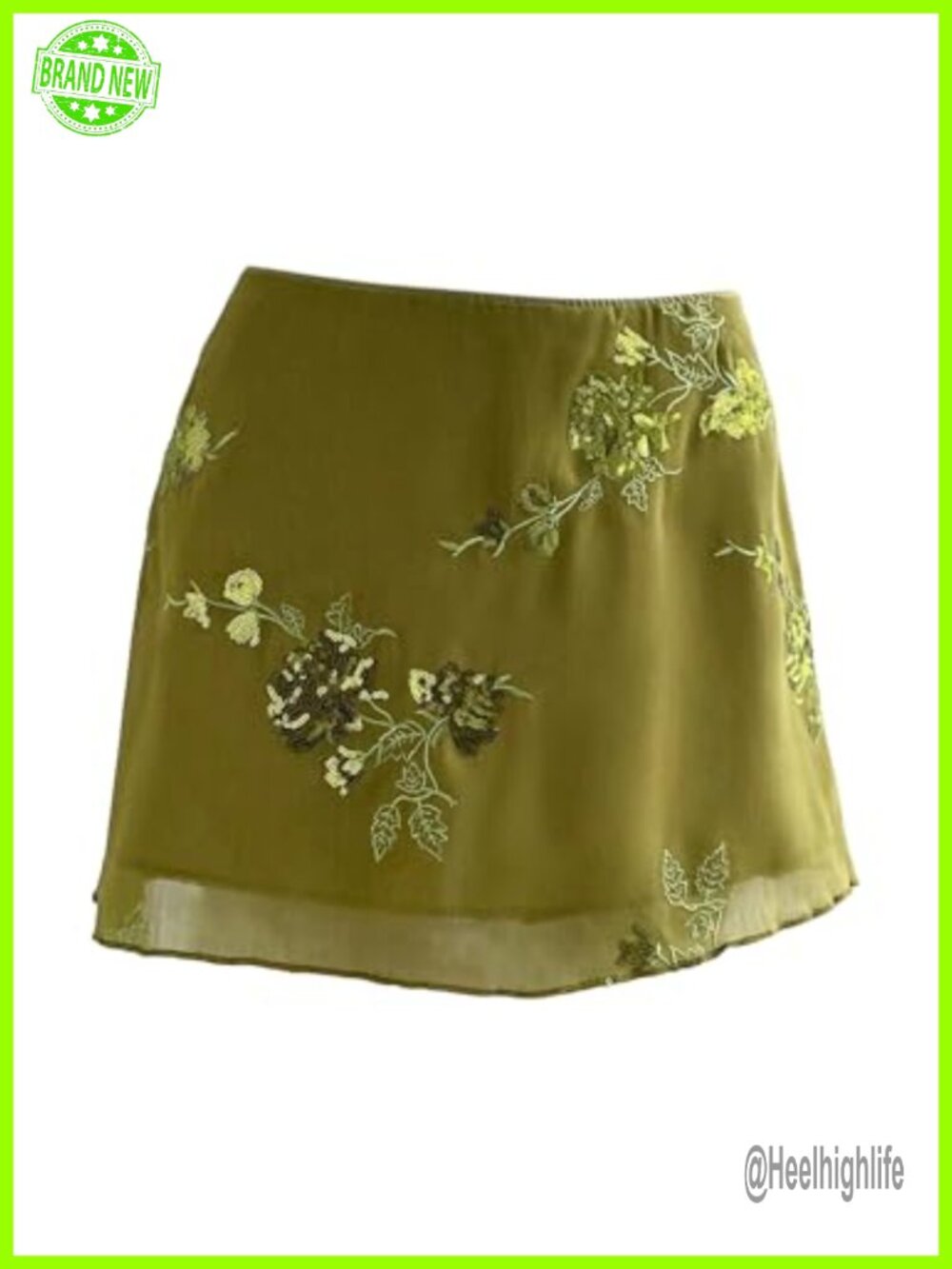 Floerns Sequin Mini Skirt Floral Embroidered Y2K Beaded Low Rise